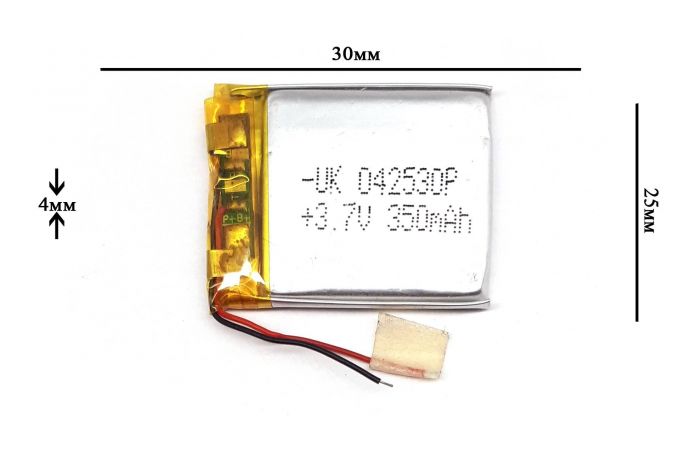 Универсальный аккумулятор 30x25x4 3.7V 350mAh (402530P)