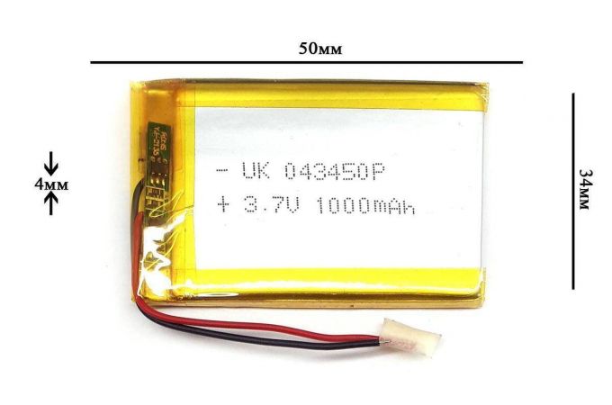 Универсальный аккумулятор 50x35x4 3.7V 1000mAh (403550P)