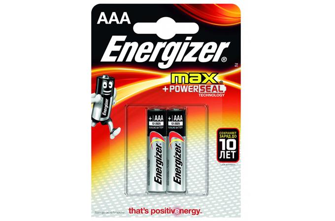 Батарейка алкалиновая Energizer MAX+ Power SEAL LR03/286 BL2 2/AAA цена за 2 шт