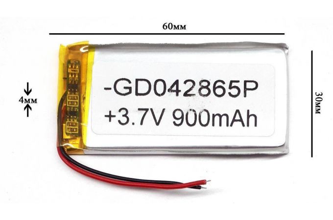 Универсальный аккумулятор 60x30x4 3.7V 900mAh (042865P) (11/1)