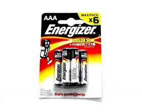 Батарейка алкалиновая Energizer MAX+ Power SEAL LR03/286 BL6 6/AAA цена за 6 шт