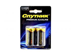 Батарейка алкалиновая Спутник Premium Alkaline LR14/343 BL2 блистер цена за 2 шт