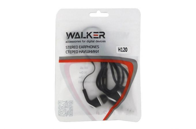 Гарнитура вакуумная 3.5мм Walker H120 цвет черный (русифицированная упаковка)