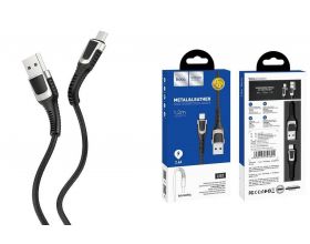 Кабель USB - MicroUSB HOCO U81 2,4A (черный) 1,2м (в оплетке)