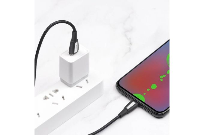 Кабель USB - MicroUSB HOCO X39 2,4A (черный) 1м (в оплетке)