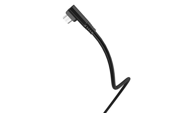 Кабель USB - MicroUSB HOCO U83 2,4A (черный) 1,2м (L-type)