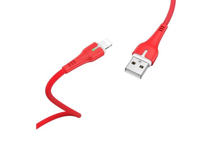 Кабель USB - Lightning HOCO X45, 2,4A (красный) 1м (LED индикатор)