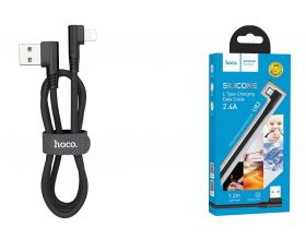 Кабель USB - Lightning HOCO U83, 2,4A (черный) 1,2м (силиконовый)