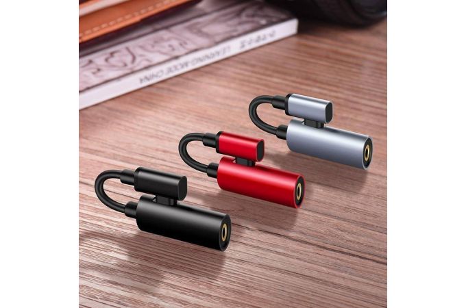 Переходник HOCO LS19 Type-C 2-in-1 Audio Converter с разъема AUX на Type-C (черный)