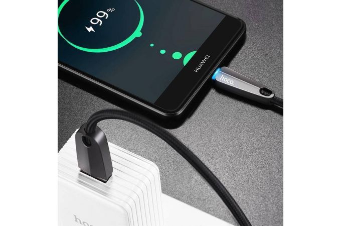 Кабель USB - USB Type-C HOCO U35, 2,4A (черный) 1,2м (авто отключение)