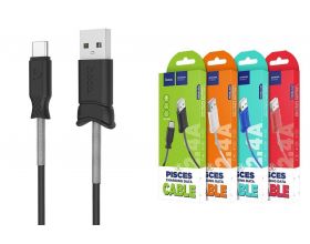 Кабель USB - USB Type-C HOCO X24, 2,4A (черный) 1м (пружинки)