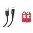 Кабель USB - USB Type-C HOCO U79, 2,4A (черный) 1,2м (в оплетке, LED индикатор)