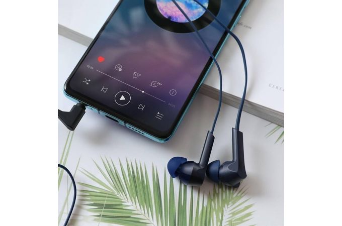 Наушники вакуумные проводные HOCO M72 Admire universal earphones синяя