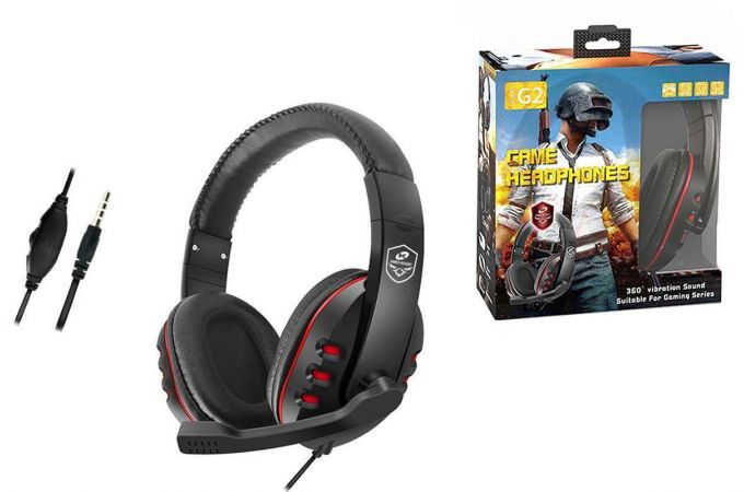 Наушники мониторные проводные с микрофоном KADUM G2 (красный)