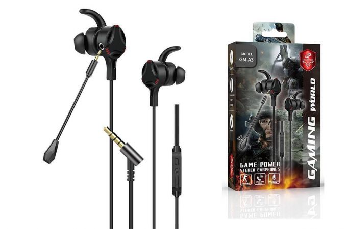 Наушники вакуумные проводные игровые с микрофоном KADUM GM-A3 (черный)