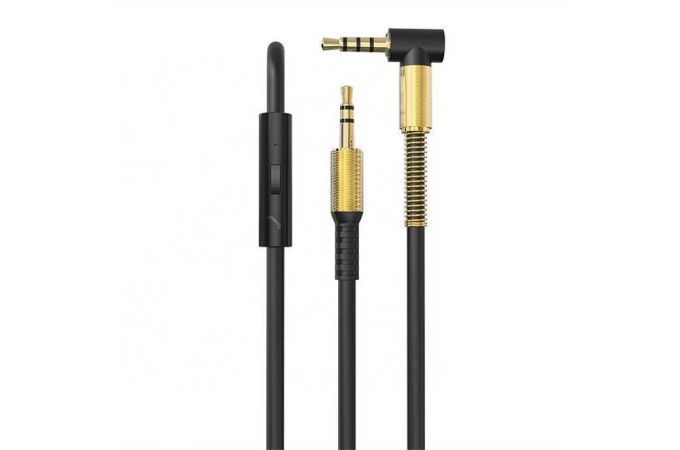 Кабель аудио AUX EZRA LA02 с микрофоном (Джек 3,5 мм на Джек 3,5 мм) 1.5м
