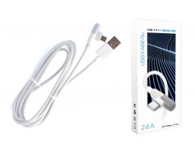 Кабель USB - MicroUSB Орбита OT-SMM57 2.4A (белый) 1м (угловой)