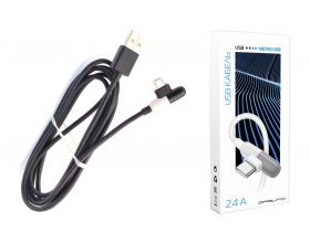 Кабель USB - MicroUSB Орбита OT-SMM57 2.4A (черный) 1м (угловой)