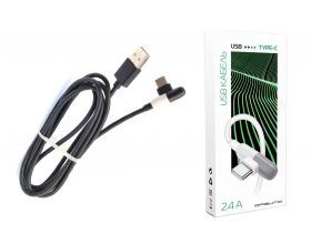 Кабель USB - USB Type-C Орбита OT-SMT28 4A (черный) 1м (угловой)