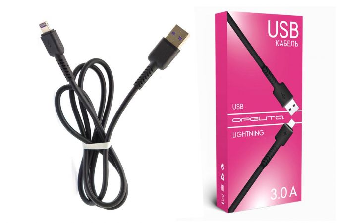 Кабель USB - Lightning Орбита OT-SMI33 3A (черный) 1м