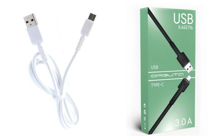 Кабель USB - USB Type-C Орбита OT-SMT27 3A (белый) 1м