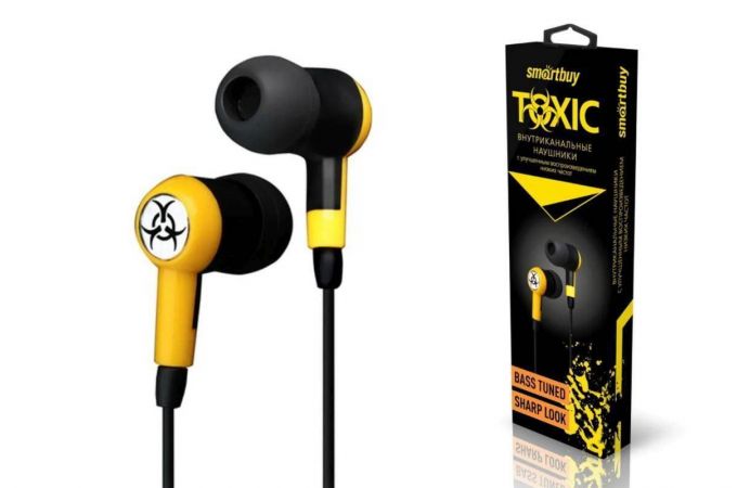Наушники вакуумные проводные Smartbuy TOXIC SBE-2600 (желтый)