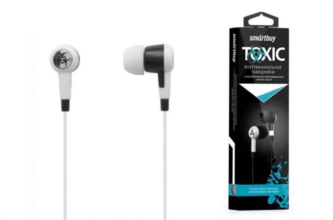 Наушники вакуумные проводные Smartbuy TOXIC SBE-2710 (черно-белый)