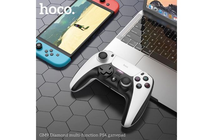 Геймпад беспроводной для Sony PlayStation 4 (ver. 2) HOCO GM9 Diamond multi-function черно-белый PS4