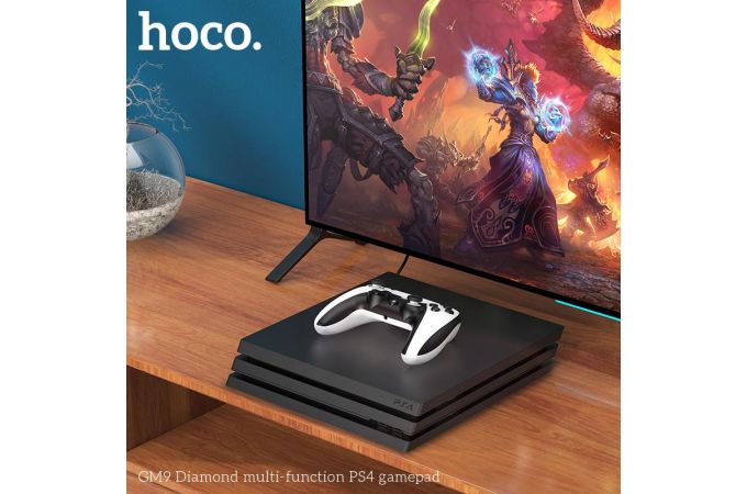 Геймпад беспроводной для Sony PlayStation 4 (ver. 2) HOCO GM9 Diamond multi-function черно-белый PS4