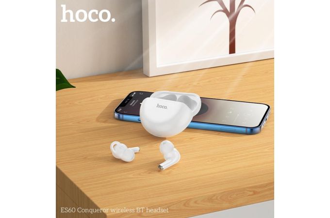 Наушники вакуумные беспроводные HOCO ES60 Conqueror TWS wiereless headset Bluetooth (белый)