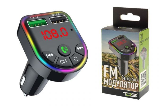 FM-Модулятор TDS TS-CAF16 RGB (Bluetooth)