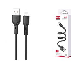 Кабель USB - Lightning XO NB230 Rock Series. 2.4A.. черный