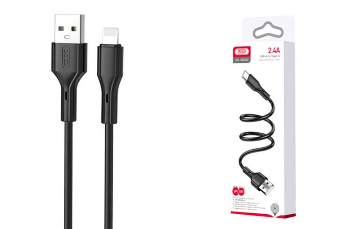 Кабель USB - Lightning XO NB230 Rock Series. 2.4A.. черный