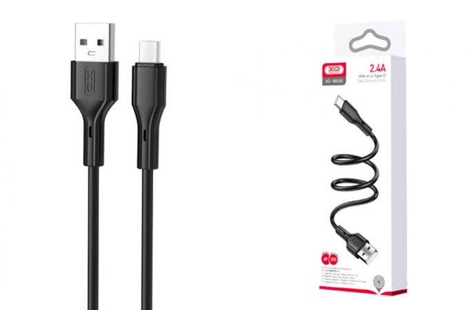 Кабель USB - USB Type-C XO NB230 Rock Series. 2.4A. черный