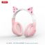 Наушники мониторные беспроводные XO BE38 Cats Ear Colourful Lights Headband Bluetooth Headset розовый