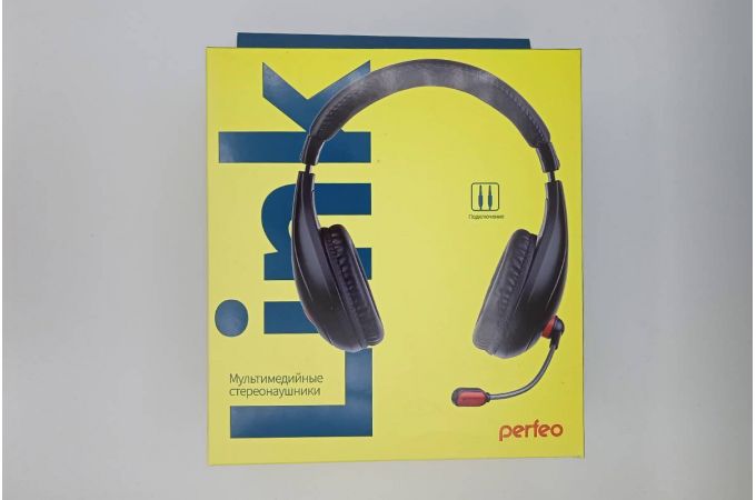 Наушники мониторные проводные с микрофоном Perfeo LINK (черный) (УЦЕНКА! МЯТАЯ УПАКОВКА)