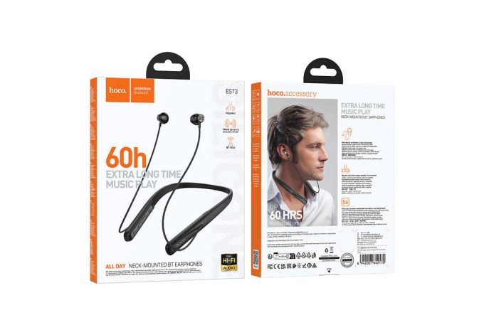 Наушники вакуумные беспроводные HOCO ES73 Dynastic с шейным ободом (черные)