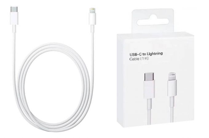 Кабель USB Type-C - Lightning cable ЧИНА (белый) 1м (Л)