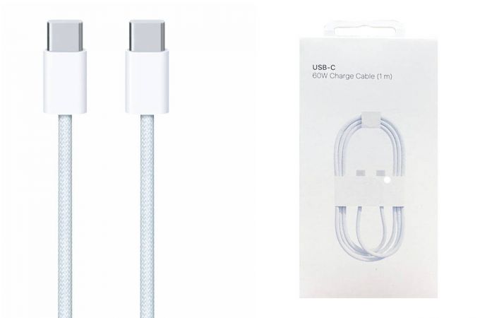 Кабель USB Type-C - Type-C cable 60W (белый) 1м LUX (Л)