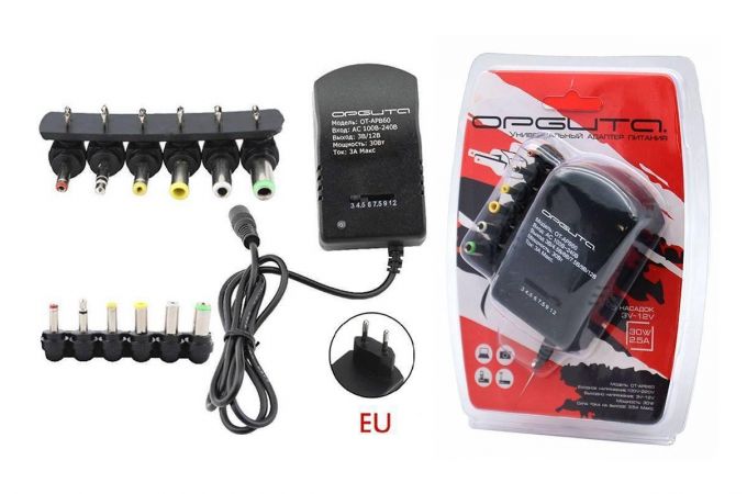 Универсальное зарядное устройство для ноутбука Орбита OT-APB60 (30Вт, 6 разъёмов)