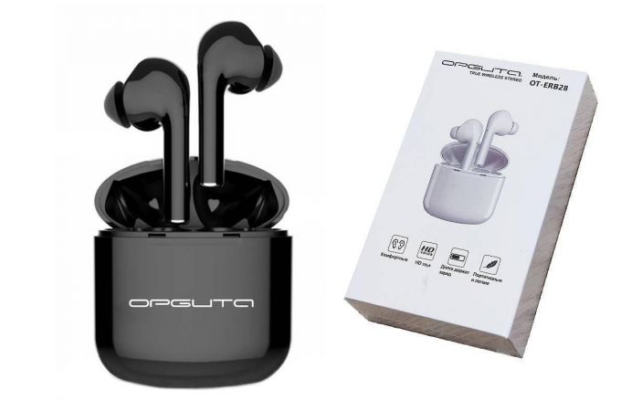 Наушники вакуумные беспроводные Орбита OT-ERB28 (TWS2) Bluetooth (черный)