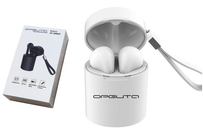 Наушники вакуумные беспроводные Орбита OT-ERB29 (TWS3) Bluetooth (белый)
