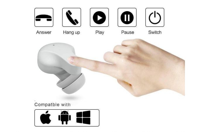 Наушники вакуумные беспроводные Орбита OT-ERB34 Bluetooth (белый)