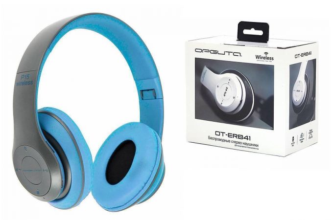 Наушники мониторные беспроводные Орбита OT-ERB41 FM,TF Bluetooth (синий)