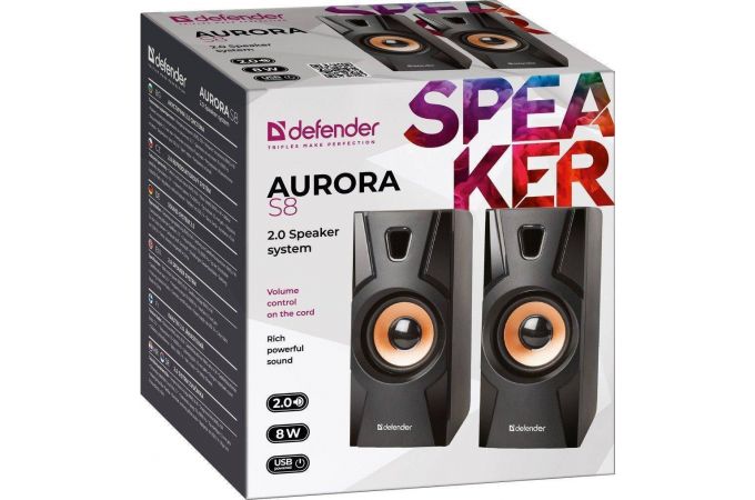 Акустическая система 2.0 Defender Aurora S8 (черный)