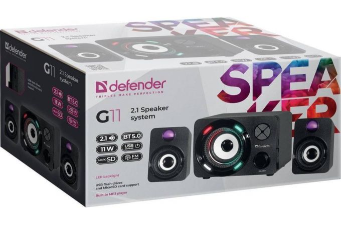 Акустическая система 2.1 Defender G11 (черный)