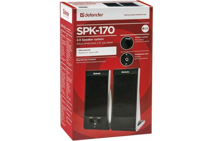 Акустическая система 2.0 Defender SPK-170 4 Вт, питание от USB (черный)