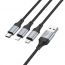 Кабель USB 3 в 1 HOCO X102 lightning/Micro/Type-C (черный) 1м