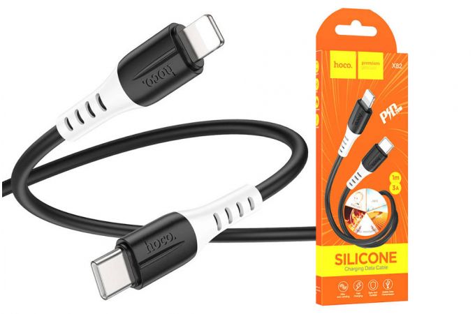 Кабель USB Type-C - Lightning HOCO X82 PD20W (черный) 1м (силиконовый)