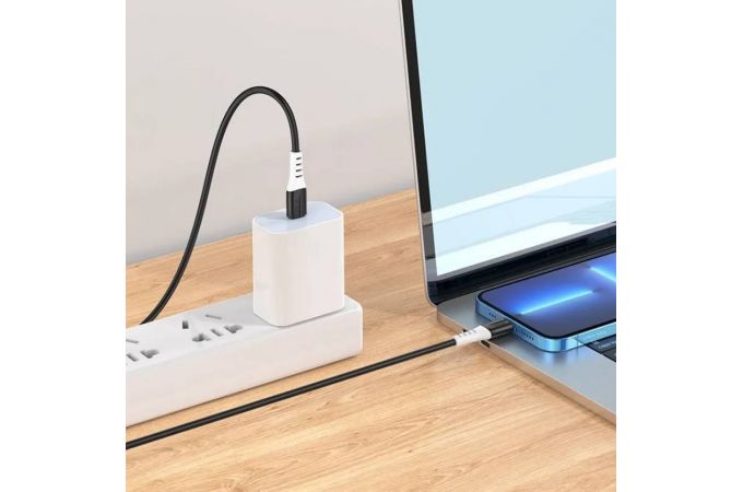 Кабель USB Type-C - Lightning HOCO X82 PD20W (черный) 1м (силиконовый)